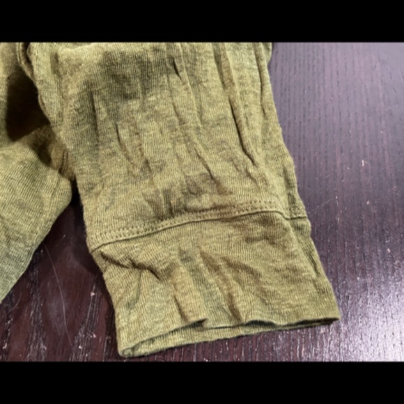 Summer 100% Linen! Cynthia Rowley, Long Sleeve Top/Tee Green Size L - Picture 11 of 13